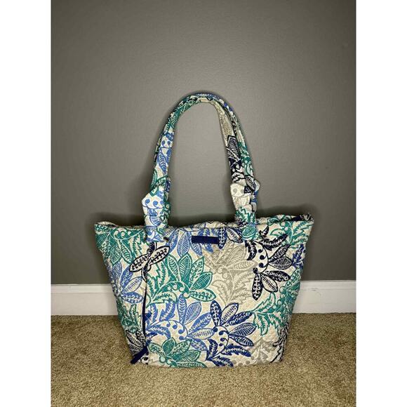 Vera Bradley Women's Quilted Cotton Hadley East West Tote Bag Santiago Floral - Picture 6 of 14